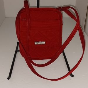 Vera Bradley Red Quilted Microfiber Mini Hipster Crossbody / Shoulder Bag - NWOT